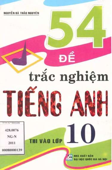 54 Đề Trắc Nghiệm Tiếng Anh Thi Vào Lớp 10